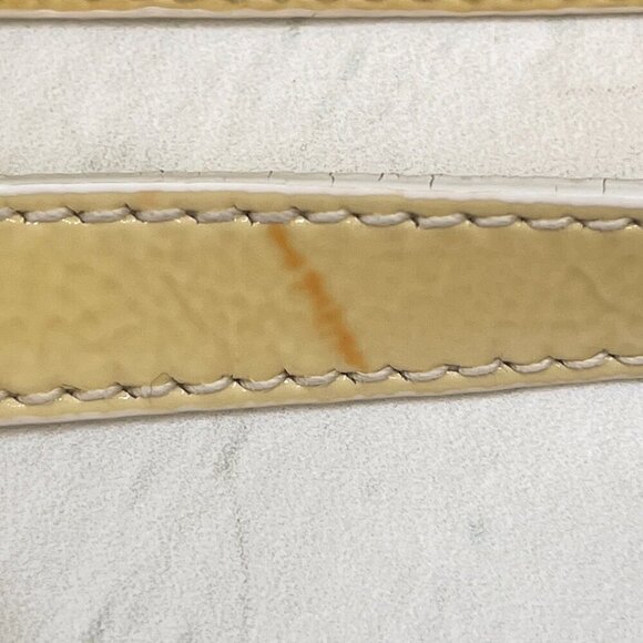 Prada Pale Yellow/White 5/8" Patent Leather Crossbody Strap, Sz: 44" - 48" long - Picture 5 of 7
